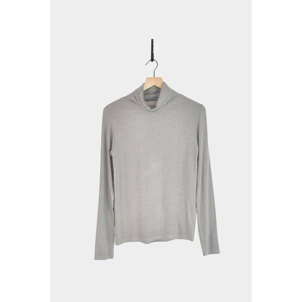NEW ICHI women rib turtle neck top in gray